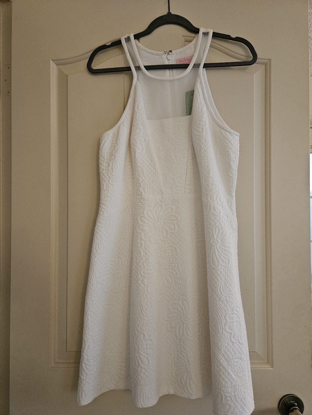 NWT Lilly Pulitzer White Textured Floral Fit-and-Flare Mini Dress